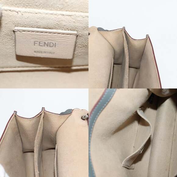 FENDI Chain Shoulder Bag Leather Gray Silver - Picture 12 of 12